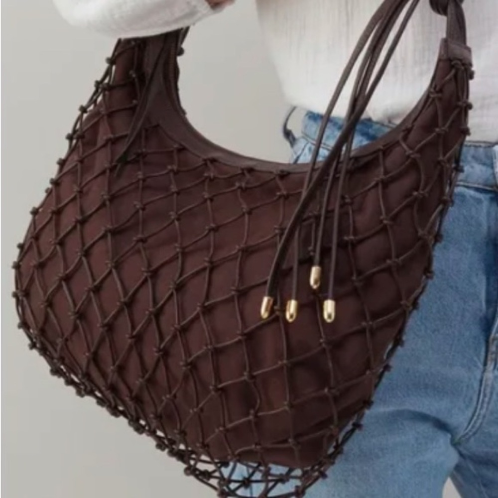 HOBO Kira Chocolate Woven Shoulder Bag - Picture 12 of 12